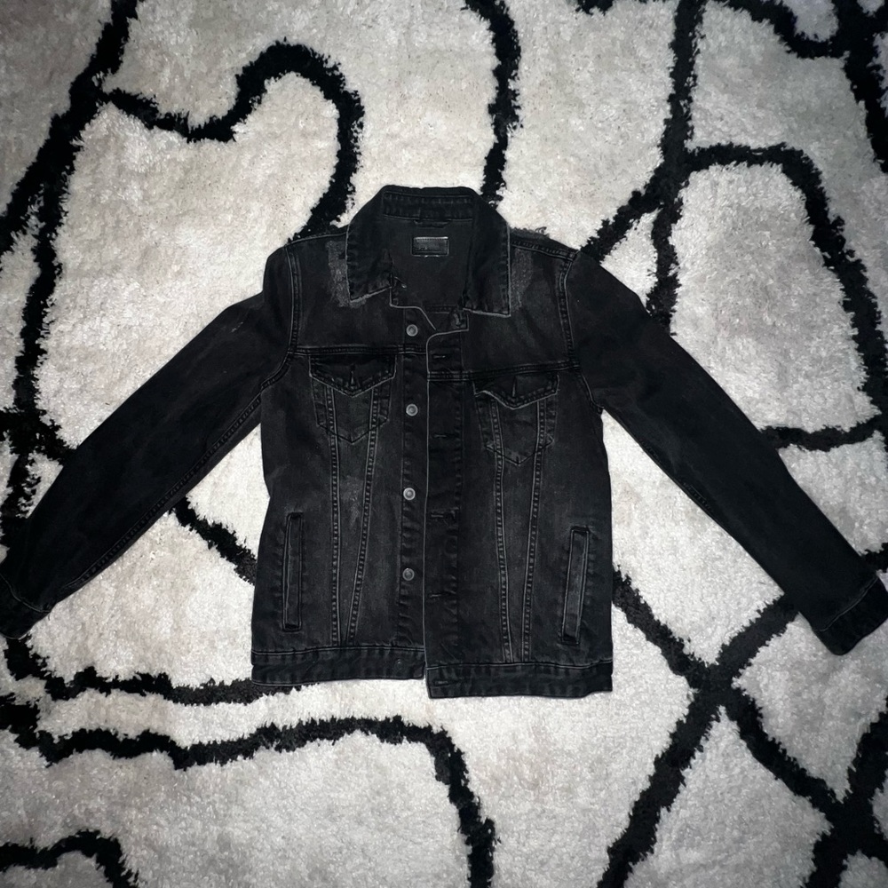 Black ASOS oversized denim jacket in size S